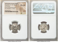 MACEDONIAN KINGDOM. Alexander III the Great (336-323 BC). AR drachm (18mm, 12h). NGC Choice XF. Early posthumous issue of Colophon, 310-301 BC. Head o...