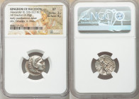 MACEDONIAN KINGDOM. Alexander III the Great (336-323 BC). AR drachm (18mm, 4.35 gm, 10h). NGC XF 3/5 - 4/5. Posthumous issue of 'Colophon', ca. 319-31...