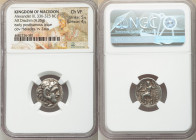 MACEDONIAN KINGDOM. Alexander III the Great (336-323 BC). AR drachm (18mm, 4.35 gm, 12h). NGC Choice VF 5/5 - 4/5. Posthumous issue of Colophon, ca. 3...