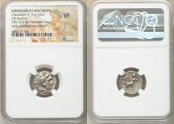 MACEDONIAN KINGDOM. Alexander III the Great (336-323 BC). AR drachm (16mm, 1h). NGC VF. Posthumous issue of 'Colophon', ca. 310-301 BC. Head of Heracl...