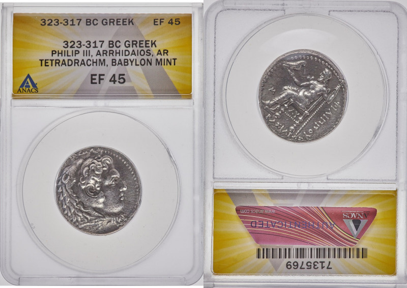 MACEDONIAN KINGDOM. Philip III Arrhidaeus (323-317 BC). AR tetradrachm (27mm, 7h...