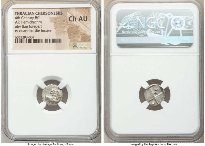 THRACE. Chersonesus. Ca. 4th century BC. AR hemidrachm (14mm). NGC Choice AU. Pe...