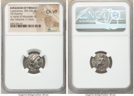 THRACIAN KINGDOM. Lysimachus (305-281 BC). AR drachm (17mm, 12h). NGC Choice VF. Posthumous issue of 'Colophon' in the name and types of Alexander III...