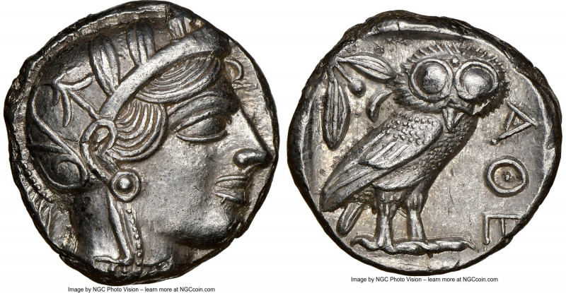 ATTICA. Athens. Ca. 440-404 BC. AR tetradrachm (24mm, 17.20 gm, 3h). NGC Choice ...