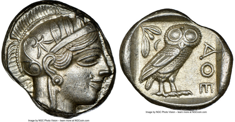 ATTICA. Athens. Ca. 440-404 BC. AR tetradrachm (25mm, 17.21 gm, 4h). NGC Choice ...