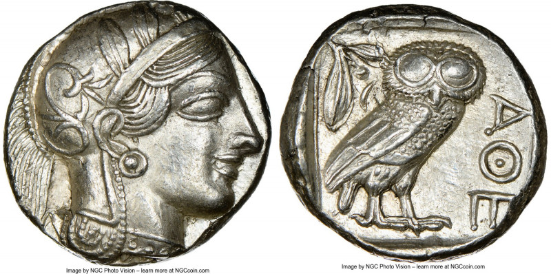 ATTICA. Athens. Ca. 440-404 BC. AR tetradrachm (22mm, 17.17 gm, 1h). NGC Choice ...
