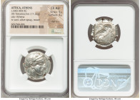 ATTICA. Athens. Ca. 440-404 BC. AR tetradrachm (24mm, 17.22 gm, 4h). NGC Choice AU 5/5 - 4/5, flan flaw. Mid-mass coinage issue. Head of Athena right,...