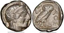 ATTICA. Athens. Ca. 440-404 BC. AR tetradrachm (24mm, 17.12 gm, 7h). NGC Choice XF 5/5 - 4/5. Mid-mass coinage issue. Head of Athena right, wearing ea...