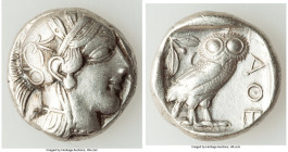 ATTICA. Athens. Ca. 440-404 BC. AR tetradrachm (24mm, 17.18 gm, 10h). VF, brushed. Mid-mass coinage issue. Head of Athena right, wearing crested Attic...