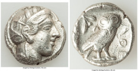 ATTICA. Athens. Ca. 440-404 BC. AR tetradrachm (25mm, 16.86 gm, 9h). Choice VF, brushed. Mid-mass coinage issue. Head of Athena right, wearing crested...