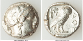 ATTICA. Athens. Ca. 440-404 BC. AR tetradrachm (24mm, 17.15 gm, 1h). XF, brushed. Mid-mass coinage issue. Head of Athena right, wearing crested Attic ...