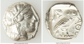 ATTICA. Athens. Ca. 440-404 BC. AR tetradrachm (25mm, 17.09 gm, 6h). Choice XF, porosity, brushed. Mid-mass coinage issue. Head of Athena right, weari...