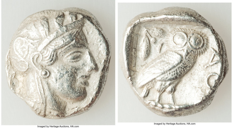 ATTICA. Athens. Ca. 440-404 BC. AR tetradrachm (24mm, 16.90 gm, 1h). Choice XF, ...
