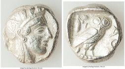 ATTICA. Athens. Ca. 440-404 BC. AR tetradrachm (24mm, 16.90 gm, 1h). Choice XF, porosity. Mid-mass coinage issue. Head of Athena right, wearing creste...