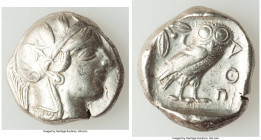 ATTICA. Athens. Ca. 440-404 BC. AR tetradrachm (25mm, 17.12 gm, 2h). VF, brushed. Mid-mass coinage issue. Head of Athena right, wearing crested Attic ...