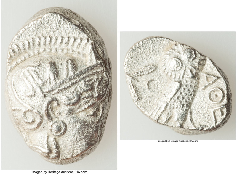 ATTICA. Athens. Ca. 393-294 BC. AR tetradrachm (25mm, 16.60 gm, 7h). XF, porosit...