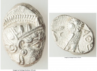 ATTICA. Athens. Ca. 393-294 BC. AR tetradrachm (25mm, 16.60 gm, 7h). XF, porosity. Late mass coinage issue. Head of Athena with eye in true profile ri...