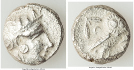 ATTICA. Athens. Ca. 393-294 BC. AR tetradrachm (22mm, 16.30 gm, 5h). Choice VF, porosity. Late mass coinage issue. Head of Athena with eye in true pro...