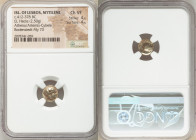 LESBOS. Mytilene. Ca. 412-378 BC. EL sixth-stater or hecte (10mm, 2.50 gm, 4h). NGC Choice VF 4/5 - 4/5. Head of Athena right wearing crested Attic he...