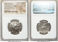 IONIA. Miletus. Ca. early 3rd century BC. AR tetradrachm (27mm, 16.38 gm, 12h). NGC Choice XF 4/5 - 2/5. Posthumous issue in the name and types of Ale...