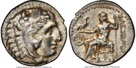 IONIA. Miletus. Ca. early 3rd century BC. AR drachm (18mm, 11h). NGC AU. Posthumous issue in the name and types of Alexander III the Great of Macedon,...