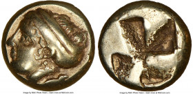 IONIA. Phocaea. Ca. 477-388 BC. EL sixth stater or hecte (10mm, 2.56 gm). NGC Choice VF 5/5 - 4/5. Female head left, hair bound in saccos and tied at ...