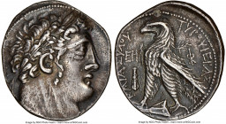 PHOENICIA. Tyre. Ca. 126/5 BC-AD 65/6. AR shekel (32mm, 14.27 gm, 12h). NGC XF 4/5 - 3/5, die shift. Dated Civic Year 11 (116/5 BC). Laureate head of ...