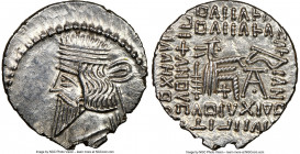 PARTHIAN KINGDOM. Pacorus I (ca. AD 78-120). AR drachm (20mm, 12h). NGC AU, brushed. Ecbatana. Bust of Pacorus left with long pointed beard, wearing d...