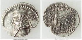 PARTHIAN KINGDOM. Pacorus I (ca. AD 78-120). AR drachm (21mm, 3.36 gm, 12h). Choice AU, edge split. Ecbatana. Bust of Pacorus left with long pointed b...
