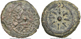 JUDAEA. Hasmoneans. Alexander Jannaeus (103-76 BC). AE prutah (16mm). NGC Choice VF. Jerusalem. BAΣIΛEΩΣ AΛEΞANΔPOY, anchor / Yehonatan the King (Pale...