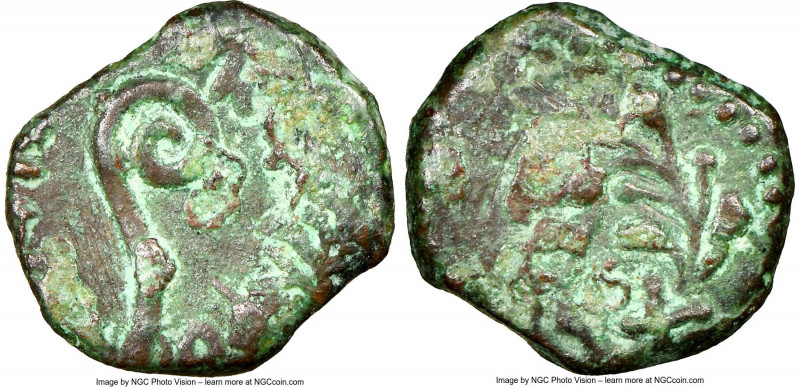 JUDAEA. Roman Procurators. Pontius Pilate (AD 26-36). AE prutah (16mm, 10h). NGC...