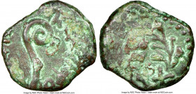 JUDAEA. Roman Procurators. Pontius Pilate (AD 26-36). AE prutah (16mm, 10h). NGC Choice Fine, scratches. Jerusalem, dated Regnal Year 17 of Tiberius (...