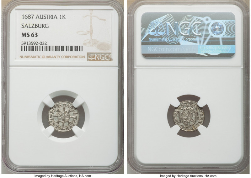 3-Piece Lot of Certified Assorted Issues NGC, 1) Salzburg. Johann Ernst Kreuzer ...