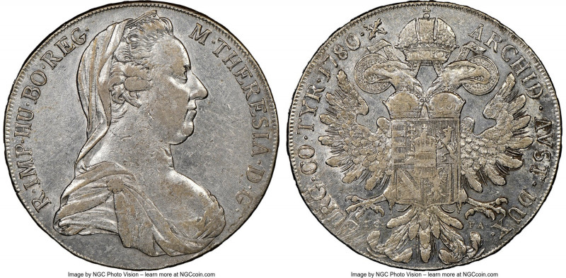 Maria Theresa Taler 1780-Dated (1781-1785) IC-FA AU Details (Cleaned) NGC, Vienn...