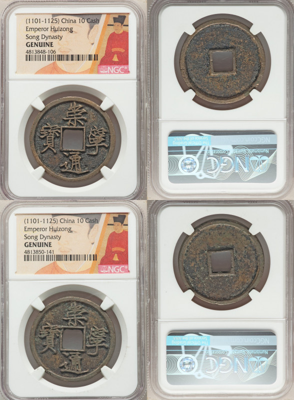 Northern Song Dynasty. Hui-Zong 20-Piece Lot of Certified 10 Cash ND (1101-1125)...