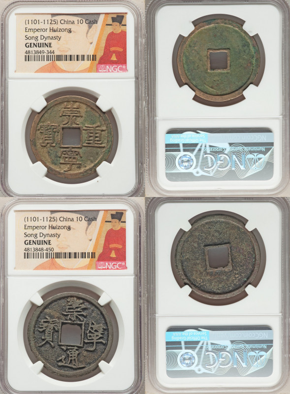 Northern Song Dynasty. Hui-Zong 20-Piece Lot of Certified 10 Cash ND (1101-1125)...