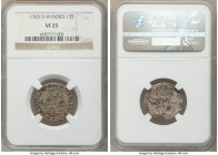 Danish Colony. Frederick V 12 Skilling 1765 VF25 NGC, KM6.2. Last year and smallest mintage of type. 

HID09801242017

© 2020 Heritage Auctions | ...