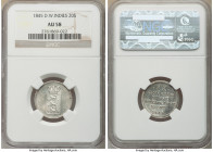 Danish Colony. Christian VIII 20 Skilling 1845 AU58 NGC, KM17. Without luster, flat aluminum color and close to uncirculated with just minor marks in ...