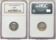 Danish Colony. Christian IX Proof 10 Cents 1878-(h) PR64 NGC, Copenhagen mint, KM70. Virtually untoned, mirrored fields and lightly frosted devices, l...
