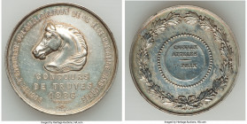 Troyes Pair of Uncertified "Horse Breeding" Medals, 1) silver Medal 1886 - AU, 41.7mm. 36.83gm. SOCIETE D' ENCOURAGT PR L' AMELIORATION DE LA RACE CHE...