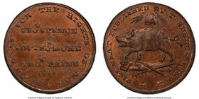 Middlesex. Spence's cooper Farthing Token 1795 MS65 Red and Brown PCGS, D&H-1117. ADVOCATES FOR THE RIGHTS OF MAN surrounding four lines reading THOS....