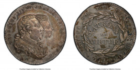 Middlesex. National Farthing Token 1790 AU Details (Cleaned) PCGS, D&H-1134. GEORGIUS III ET CHARLOTTE REX ET REG Their conjoined busts right / A PRES...