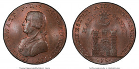 Sussex. Chichester copper 1/2 Penny Token 1794 MS65 Brown PCGS, D&H-19. IOHN HOWARD F.R.S. PHILANTHROPIST His bust left / CHICHESTER AND PORTSMOUTH su...