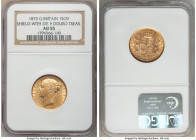Victoria gold "Shield" Sovereign 1872 AU55 NGC, KM736.2. Die # 26 Douro Treas. 

HID09801242017

© 2020 Heritage Auctions | All Rights Reserved