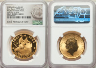 Elizabeth II gold Proof "Mayflower 400th Anniversary" 100 Pounds (1 oz) 2020 PR69 Ultra Cameo NGC, KM-Unl. Mintage: 500. First day of issue. Mayflower...