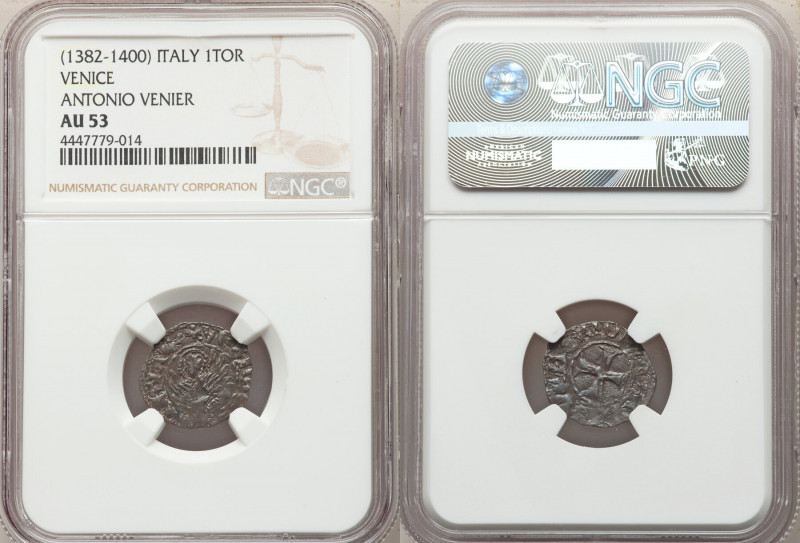 Venice 3-Piece Lot of Certified Tornesello NGC, 1) Antonio Venier (1382-1400) To...