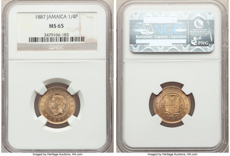 British Colony. Victoria Farthing 1887 MS65 NGC, Royal mint, KM15.

HID0980124...