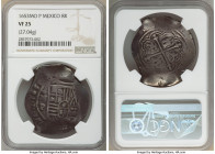 Philip IV Cob 8 Reales 1653 Mo-P VF25 NGC, Mexico City mint, KM45. 26x40mm. 27.04gm. 

HID09801242017

© 2020 Heritage Auctions | All Rights Reser...