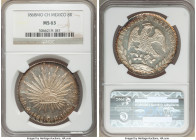 Republic 8 Reales 1868 Mo-CH MS63 NGC, Mexico City mint, KM377.10, DP-Mo55. Attractive blue and red edge toning with reflective fields. 

HID0980124...