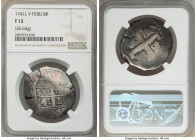 Philip V Cob 8 Reales 1741 L-V F12 NGC, Lima mint, KM34a. 32mm. 26.64gm. Anthracite and gunmetal toning. 

HID09801242017

© 2020 Heritage Auction...